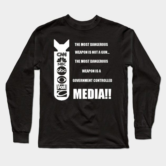 Anti Media Long Sleeve T-Shirt by ChatNoir01